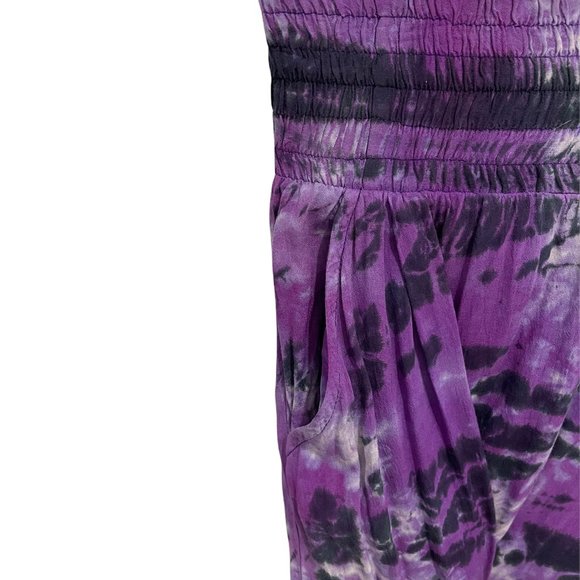 Blu Moon Gypsy Elastic Waist Lightweight Jogger Pants Purple Tie Dye Small NWOT - Picture 7 of 9